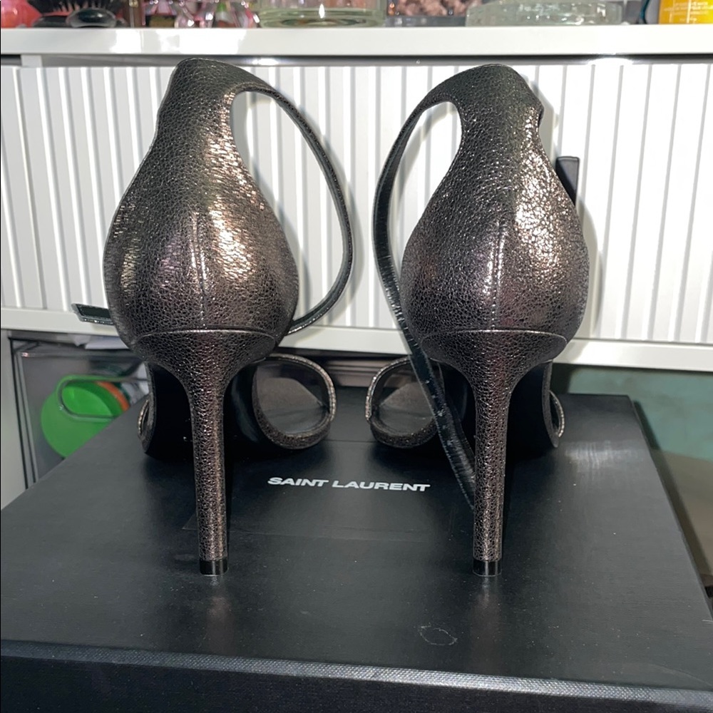 Saint Laurent Black High Heels with Ankle Strap - Picture 4 of 4